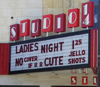 Lincoln, Nebraska, theatre-cum-club marquis.