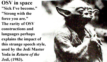 Yoda using Object-Subject-Verb structure.